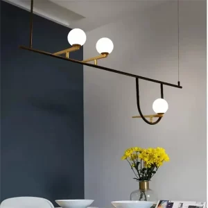 Suspension métal verre design moderne minimaliste salle à manger salon éclairage doux lumière uniforme style nordique