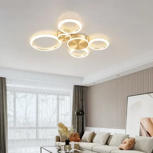 Plafonnier moderne doré design contemporain luminaire en métal acrylique éclairage intérieur salle à manger salon chambre élégant économique Plafonnier moderne doré design contemporain luminaire en métal acrylique éclairage intérieur salle à manger salon chambre élégant économique