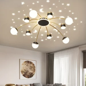Plafonnier étoile verre transparent luminaire romantique design moderne chambre salon enfant éclairage céleste projection motif lumière chaleureuse Plafonnier étoile verre transparent luminaire romantique design moderne chambre salon enfant éclairage céleste projection motif lumière chaleureuse