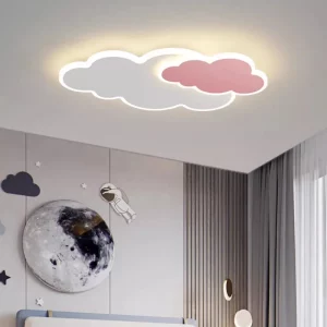 Plafonnier LED nuage blanc et rose chambre d’enfants design moderne ludique éclairage doux certification CCC CQC FCC EAC