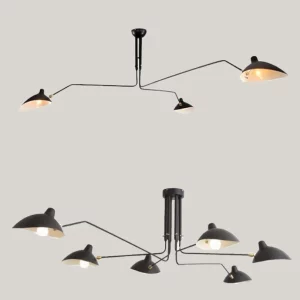 Plafonnier métal design moderne industriel multiple bras réglables éclairage intérieur salon chambre bureau loft hôtel boutique éclairage contemporain élégant