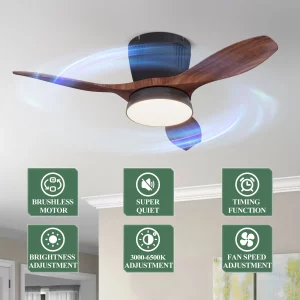 Plafonnier bois LED design moderne minimaliste lumière nordique ventilateur silencieux salon chambre bureau éclairage chaleureux économie d’énergie élégance naturelle Plafonnier bois LED design moderne minimaliste lumière nordique ventilateur silencieux salon chambre bureau éclairage chaleureux économie d’énergie élégance naturelle