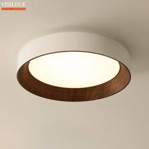 Plafonnier LED bois naturel design scandinave nordique moderne chambre salon éclairage chaleureux économique élégant