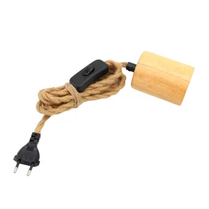 Suspension bois jute style vintage design minimaliste éclairage intérieur rustique chambre salon ambiance chaleureuse naturelle écoénergétique élégance
