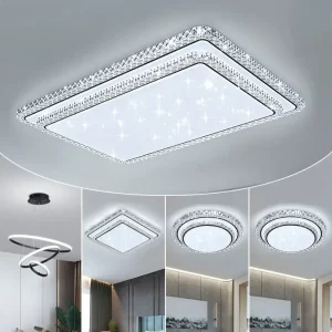Plafonnier LED verre cristal design moderne élégant lumière scintillante salon chambre éclairage intérieur décoratif luminaire Plafonnier LED verre cristal design moderne élégant lumière scintillante salon chambre éclairage intérieur décoratif luminaire