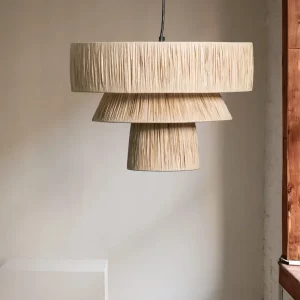 Suspension en rotin tissé design scandinave minimaliste lumière douce pour salon chambre étude hall hôtel luminaire déco