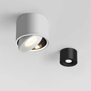 Plafonnier LED aluminium design moderne minimaliste intérieur salon chambre éclairage rotatif blanc noir élégant économique
