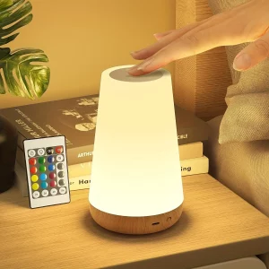 Lampe de table LED en bois naturel design scandinave 13 couleurs changeantes USB rechargeable éclairage intérieur chaleureux et économique Lampe de table LED en bois naturel design scandinave 13 couleurs changeantes USB rechargeable éclairage intérieur chaleureux et économique