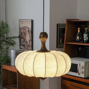 Suspension en bois et tissu design moderne scandinave luminaire éclairage chaleureux salle à manger chambre salon minimaliste élégant Suspension en bois et tissu design moderne scandinave luminaire éclairage chaleureux salle à manger chambre salon minimaliste élégant