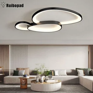 Plafonnier LED moderne design minimaliste éclairage doux salle à manger salon chambre à coucher déco contemporaine élégance lumière uniforme installation facile