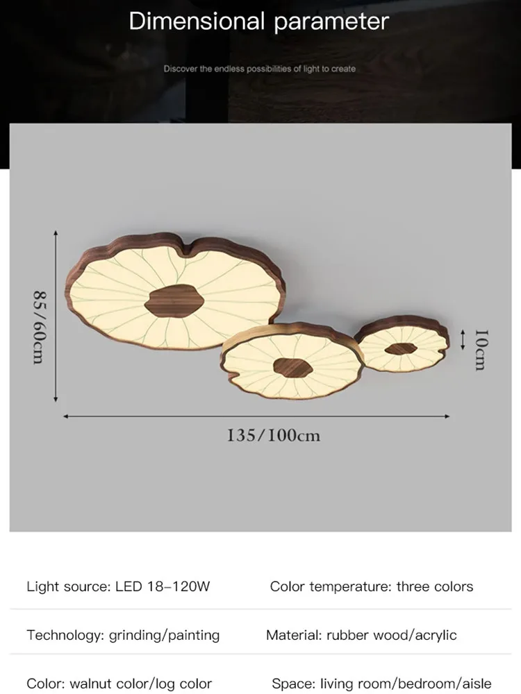 Plafonnier LED bois naturel design scandinave nordique moderne chambre salon éclairage chaleureux économique élégant