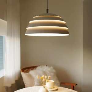 Plafonnier LED design nordique créatif luminaire suspendu aluminium blanc lumière chaleureuse salon salle à manger éclairage moderne économique élégant