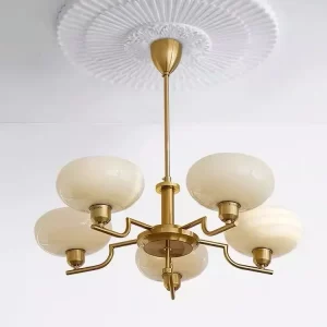 Lustre plafond LED vintage verre métal doré design classique salon cuisine chambre éclairage chaleureux économique élégant