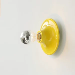 Applique murale LED métal émaillé jaune design moderne éclairage salon chambre couloir luminaire décoratif nordique créatif maison Applique murale LED métal émaillé jaune design moderne éclairage salon chambre couloir luminaire décoratif nordique créatif maison
