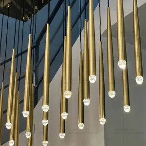 Plafonnier LED suspendu design nordique minimaliste moderne éclairage intérieur chaleureux luminaire décoratif en métal doré idéal pour salon chambre ou salle à manger Plafonnier LED suspendu design nordique minimaliste moderne éclairage intérieur chaleureux luminaire décoratif en métal doré idéal pour salon chambre ou salle à manger