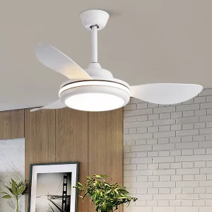 Ventilateur de plafond en métal design moderne minimaliste avec lumière intégrée  salon salle à manger éclairage ventilation économique élégant