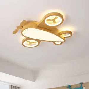 Plafonnier en bois avion design moderne LED lumière chaude chambre enfant décoration scandinave luminaire nordique économique élégant Plafonnier en bois avion design moderne LED lumière chaude chambre enfant décoration scandinave luminaire nordique économique élégant