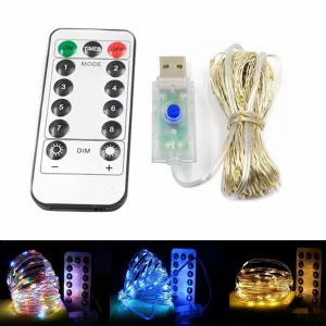 Guirlande LED lumineuse 8 modes télécommande décoration intérieure extérieure mariage Noël fête jardin USB 3V Guirlande LED lumineuse 8 modes télécommande décoration intérieure extérieure mariage Noël fête jardin USB 3V