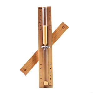 Sablier en bois naturel design minimaliste murale déco zen horloge chronomètre 15 minutes salle bain cuisine