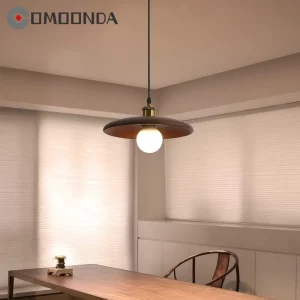 Suspension en métal et bois nordique design moderne lumière chaleureuse salle à manger chambre éclairage industriel élégant économies d’énergie Suspension en métal et bois nordique design moderne lumière chaleureuse salle à manger chambre éclairage industriel élégant économies d’énergie