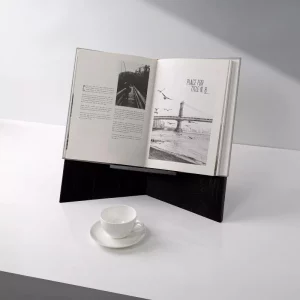 Support de livre en bois minimaliste moderne  design géométrique  étagère pour bureau ou salon  organisation de livres et objets décoratifs