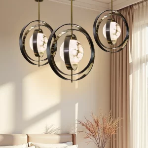 Suspension métal verre opale design moderne éclairage intérieur élégant salon salle à manger bureau lumière chaleureuse économies d’énergie haute qualité