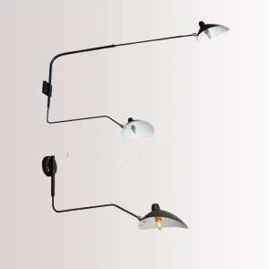 Applique murale industrielle vintage  moderne  noire  réglable  LED  pour salon  chambre  décoration murale élégante