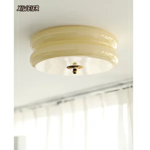 Plafonnier moderne design danois en verre et métal style vintage crème salle à manger salon chambre bureau éclairage élégant économie d’énergie certification CCC