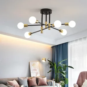 Plafonnier LED moderne design industriel aluminium laiton brossé éclairage salle à manger salon chaleureux élégant économique certification UL
