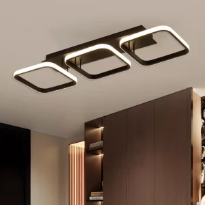 Plafonnier moderne LED design minimaliste aluminium noir lumière carrée éclairage intérieur salon chambre cuisine écoénergétique élégance industrielle Plafonnier moderne LED design minimaliste aluminium noir lumière carrée éclairage intérieur salon chambre cuisine écoénergétique élégance industrielle