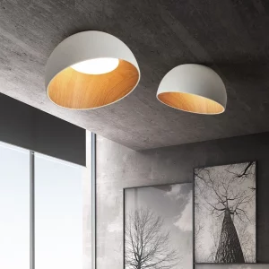 Plafonnier bois naturel design scandinave moderne lumière chaleureuse éclairage minimaliste chambre salon déco écoénergétique élégant
