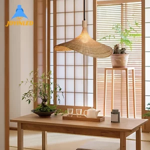 Suspension en bambou tissé main design zen asiatique lumière douce pour salon chambre cuisine éclairage naturel élégant