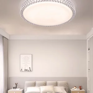 Plafonnier moderne design simple LED acrylique verre métal blanc lumière chaude chambre salon éclairage déco nordique épuré