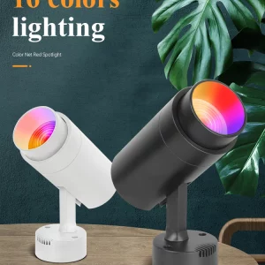 Projecteur LED RGB multi-couleurs design moderne minimaliste éclairage intérieur salle séjour bureau fête mariage