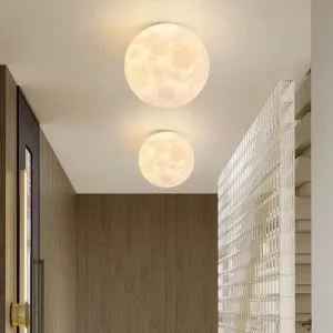 Plafonnier lune imprimée en 3D design moderne nordique éclairage doux pour couloir chambre salon Plafonnier lune imprimée en 3D design moderne nordique éclairage doux pour couloir chambre salon
