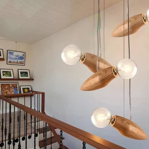 Suspension en bois design moderne abeille luminaire créatif éclairage chaleureux salon chambre loft déco Suspension en bois design moderne abeille luminaire créatif éclairage chaleureux salon chambre loft déco