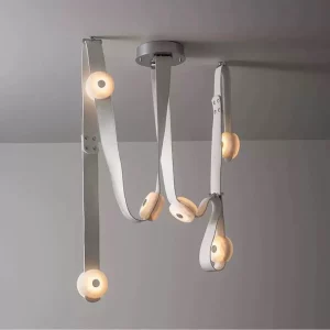 Plafonnier suspendu design moderne style artistique éclairage salon salle à manger lumière chaleureuse flexibilité déco intérieure