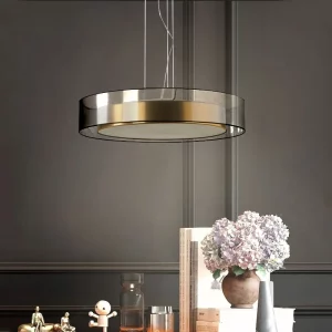Suspension moderne en verre teinté style post-moderne lumière ambiance luxe salon restaurant élégance design contemporain