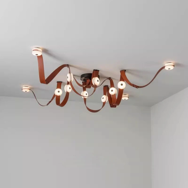 Plafonnier suspendu design moderne style artistique éclairage salon salle à manger lumière chaleureuse flexibilité déco intérieure