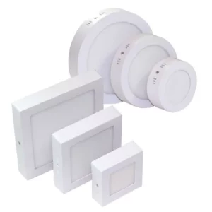 Plafonnier LED moderne design épuré aluminium finition matte intérieur éclairage uniforme salon cuisine bureau