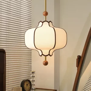 Suspension lamp fabric wood Asian-inspired design LED E27 living room bedroom elegant lighting Suspension lamp fabric wood Asian-inspired design LED E27 living room bedroom elegant lighting