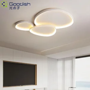 Plafonnier LED bois naturel design scandinave nordique moderne chambre salon éclairage chaleureux économique élégant