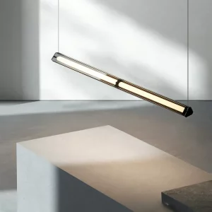 Suspension métal verre design moderne minimaliste éclairage LED salon cuisine chaleureux élégant économique
