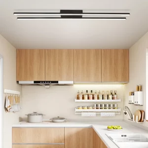 Plafonnier LED moderne minimaliste intérieur lumière uniforme design contemporain éclairage cuisine bureau salon économie d’énergie élégance fonctionnelle