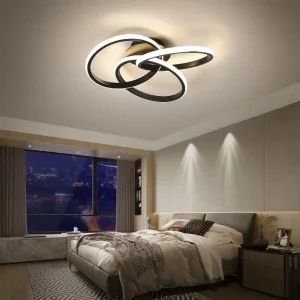 Plafonnier LED design moderne acrylique métal noir lumière douce chambre salon couloir éclairage décoratif contemporain élégant Plafonnier LED design moderne acrylique métal noir lumière douce chambre salon couloir éclairage décoratif contemporain élégant