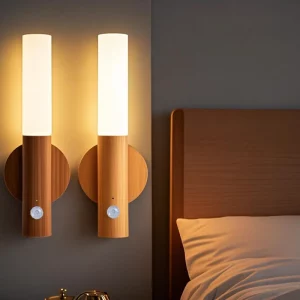 Lampe murale LED en bois naturel design scandinave nordique moderne pour chambre salon éclairage chaleureux économique élégant Lampe murale LED en bois naturel design scandinave nordique moderne pour chambre salon éclairage chaleureux économique élégant
