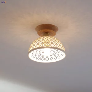 Plafonnier LED bois naturel design scandinave nordique moderne chambre salon éclairage chaleureux économique élégant