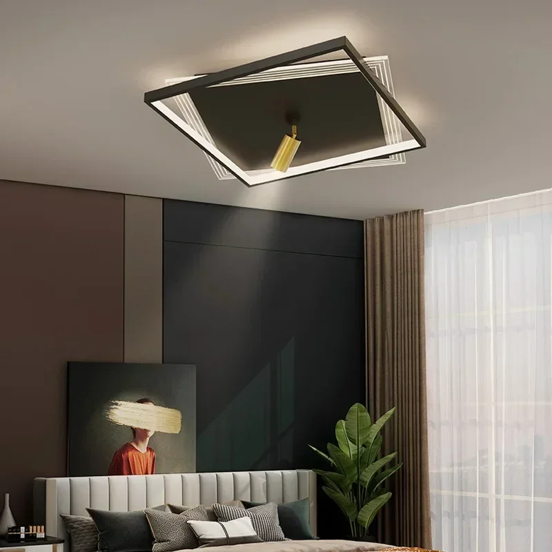 Plafonnier moderne design minimaliste luxe LED doré éclairage créatif salon chambre restaurant élégance industrielle