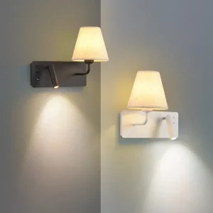 Lampe murale moderne LED design épuré abat-jour tissu lumière chaleureuse chambre salon couloir décoration intérieure économique élégant Lampe murale moderne LED design épuré abat-jour tissu lumière chaleureuse chambre salon couloir décoration intérieure économique élégant