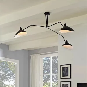 Plafonnier industriel métal design araignée moderne Serge Mouille luminaire décoration salon restaurant cuisine éclairage design artistique élégant Plafonnier industriel métal design araignée moderne Serge Mouille luminaire décoration salon restaurant cuisine éclairage design artistique élégant